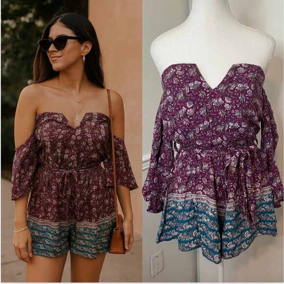 Sisters of the Tribe Asos Boho Off Shoulder Romper 4 - Picture 1 of 11